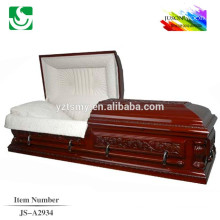 American style perfect wood carving homemade ash casket